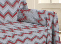 Telo Arredo Multiuso Linea Pensieri Delicati In 100% Cotone Dis Zig Zag 7672 - Singolo - Rosso