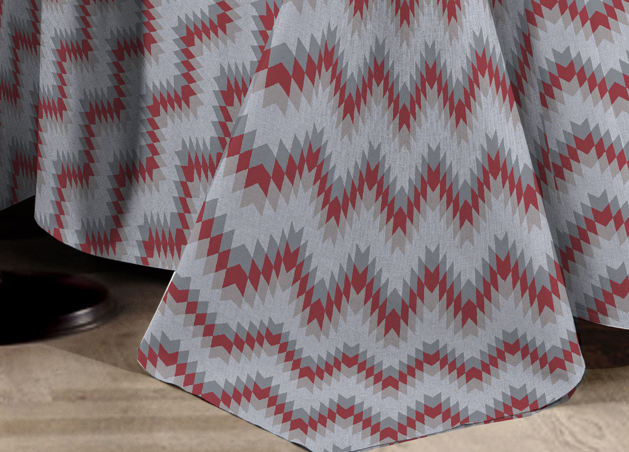 Telo Arredo Multiuso Linea Pensieri Delicati In 100% Cotone Dis Zig Zag 7672 - Singolo - Rosso