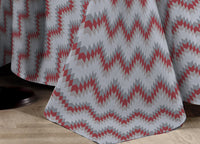 Telo Arredo Multiuso Linea Pensieri Delicati In 100% Cotone Dis Zig Zag 7672 - Singolo - Rosso