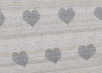 Telo Arredo Multiuso Linea Pensieri Delicati In 100% Cotone Dis Cuori 6979 - Singolo - Grigio