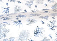 Telo Arredo Granfoulard Copritutto Cotone Made Italy Vari Disegni Arredatutto Copriletto Multiuso - 2 Piazze - Corallo Blu