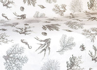 Telo Arredo Granfoulard Copritutto Cotone Made Italy Vari Disegni Arredatutto Copriletto Multiuso - 2 Piazze - Corallo Tortora