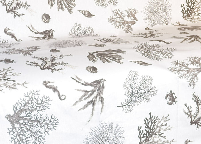 Telo Arredo Granfoulard Copritutto Cotone Made Italy Vari Disegni Arredatutto Copriletto Multiuso - 2 Piazze - Corallo Tortora