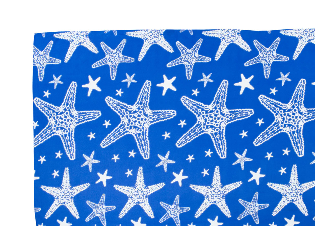 Telo Mare Microfibra Da Lettino Con Cuscino E Tasche Modello Miami Blu