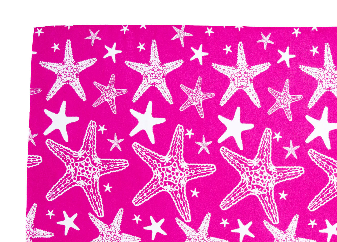 Telo Mare Microfibra Da Lettino Con Cuscino E Tasche Modello Miami Fucsia