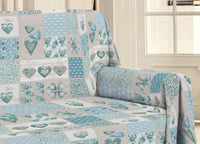 Telo Arredo Multiuso Linea Pensieri Delicati In 100% Cotone Disegno Primavera - Matrimoniale - Verde