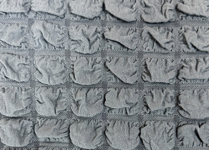 Copridivano Elasticizzato Arricciato Con Volants Tinta Unita Luxory Grigio Chiaro - 4 Posti - Grigio Ch