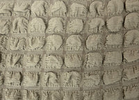 Copridivano Elasticizzato Arricciato Con Volants Tinta Unita Mod Luxory Tortora - 3 Posti - Tortora