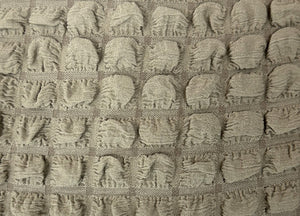 Copridivano Elasticizzato Arricciato Con Volants Tinta Unita Mod Luxory Tortora - 3 Posti - Tortora