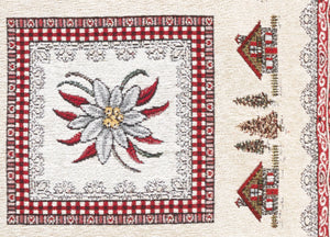 Federa Cuscino Arredo Casa Fodera Tessuto Cinigliato Tirolese Monte Bianco - 40x40 - Monte Bianco