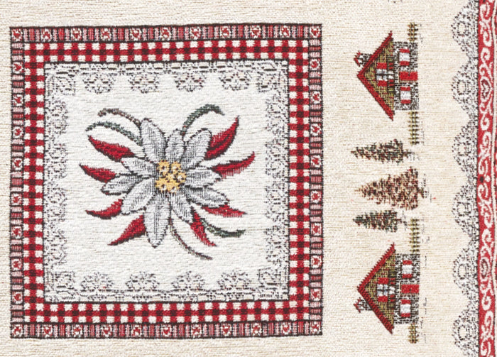 Federa Cuscino Arredo Casa Fodera Tessuto Cinigliato Tirolese Monte Bianco - 40x40 - Monte Bianco