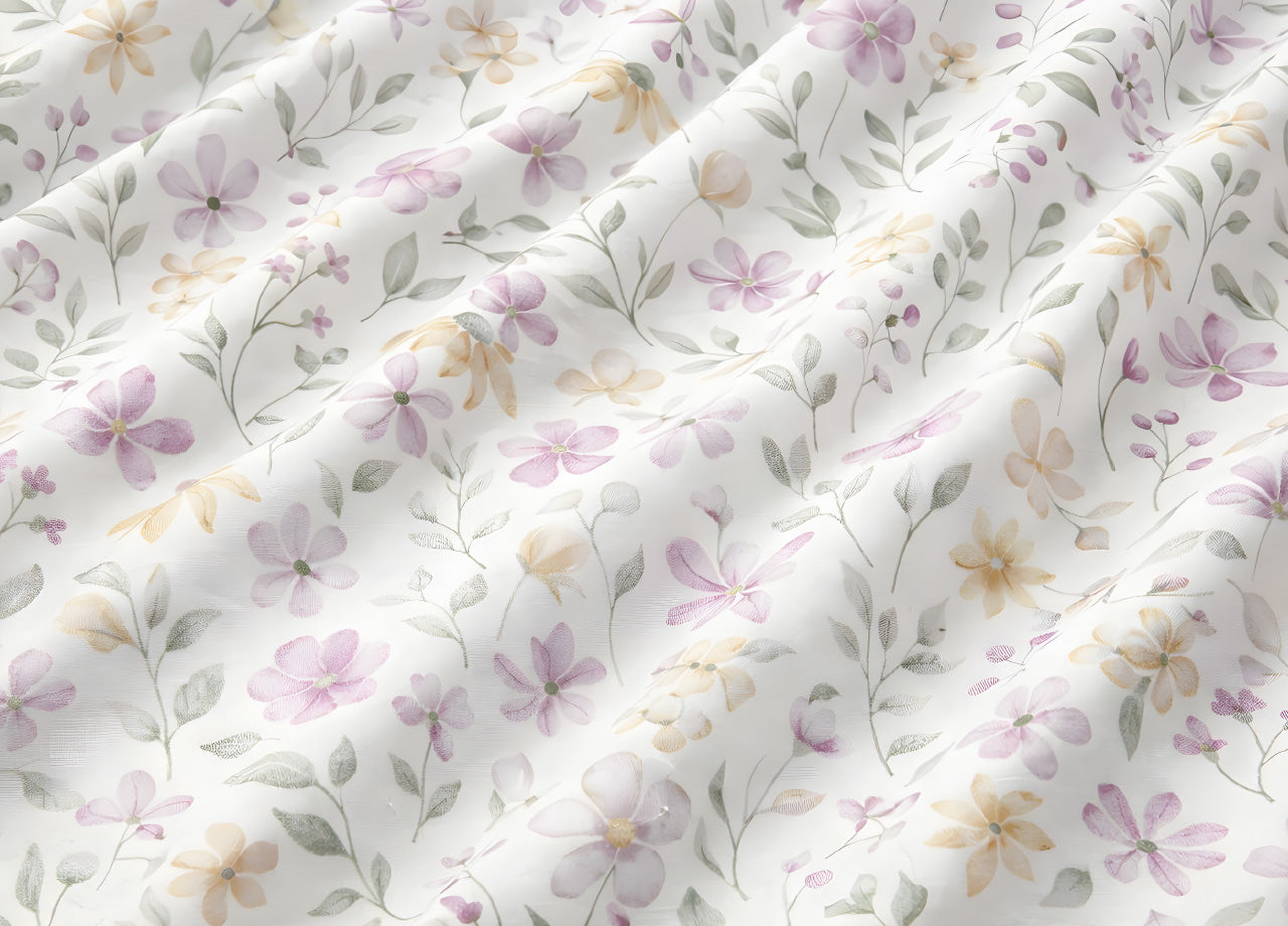 Sacco Copripiumino In 100% Cotone Made Italy Disegno Primavera - Singolo - Rosa