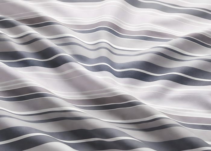 Sacco Copripiumino In 100% Cotone Made Italy Disegno Scia - Singolo - Grigio