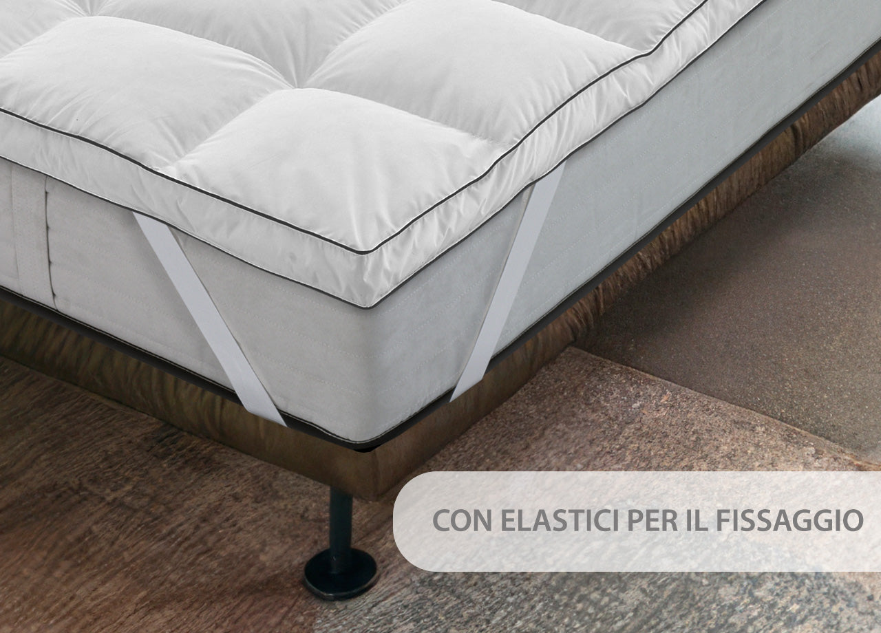 Topper Coprimaterasso Imbottito Antibatterico Correttore Materasso Polax - 1 Piazza E Mezza - Topper