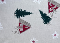 Tovaglia Natalizia Cucina Soggiorno In 100% Cotone Disegno Chalet RP - 90x90 - Chalet