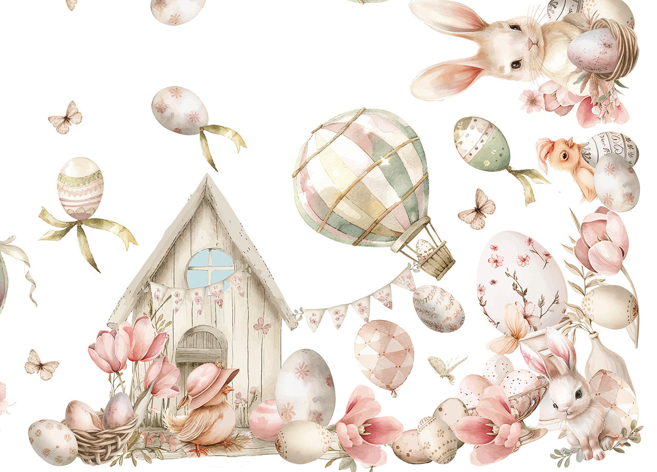Tovaglia Copritavolo Cucina 100% Cotone Digitale Pasqua Disegno Pink Easter GI - 150x180 - Pink Easter