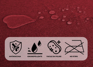 Tovaglia Cucina Soggiorno Antimacchia Idrorepellente Linen - 140x230cm - Bordeaux