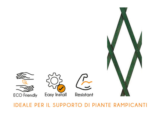 Traliccio Estensibile In PVC Per Piante Rampicanti Recinzione Giardino Balcone - 100x100 - Verde