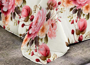 Trapunta Piumone Invernale Imbottita 300gr Microfibra Diadema Flower - 2 Piazze - D14 Rosa