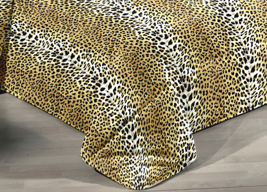 Trapunta Piumone Invernale Imbottita 300gr Microfibra Diadema Dis. Leopardato - Piazza E Mezza - D15