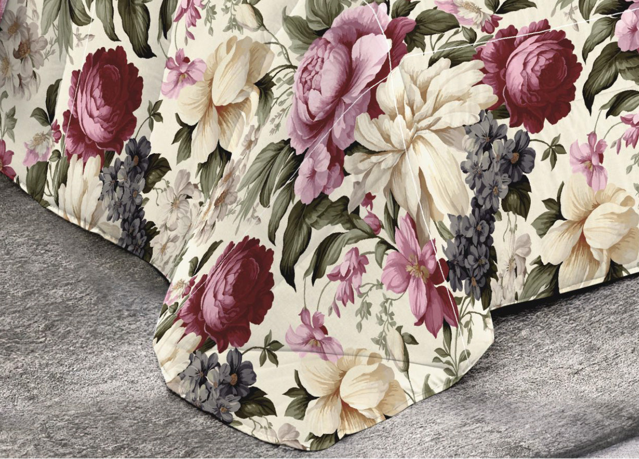 Trapunta Piumone Invernale Imbottita 300gr Microfibra Diadema Flower - 1 Piazza - D19 Flora