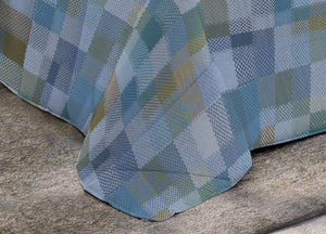 Trapunta Piumone Invernale Imbottita 300gr Microfibra Diadema Quadri - 1 Piazza - D20 Blu