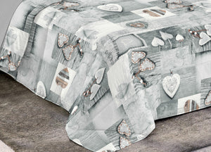 Trapunta Piumone Invernale Imbottita 300gr Microfibra Diadema Shabby - Piazza E Mezza - Grigio