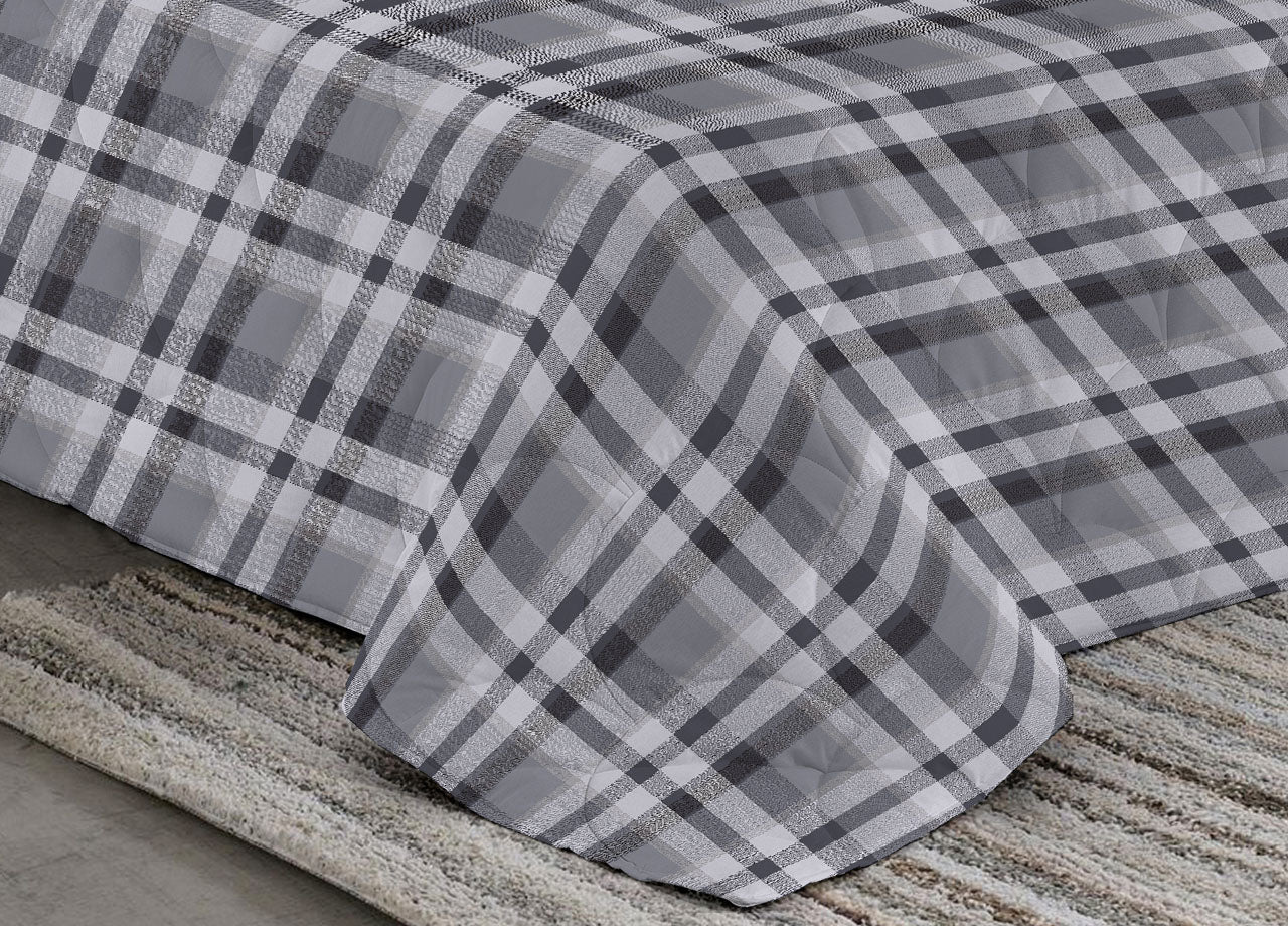 Trapunta Piumone Invernale Letto 1 Piazza Pensieri Delicati 7172 Scozzese Grigio