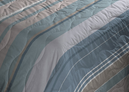 Trapuntino Piumino Estivo Primaverile 100gr/mq Leggero Disegno Scia - Singolo - Azzurro