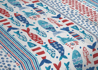 Trapuntino Piumino Estivo Primaverile 100gr/mq Leggero Disegno Pesci - Matrimoniale - Rosso