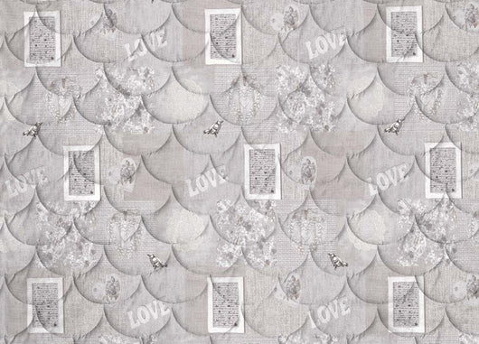 Trapunta Piumone Invernale Linea Pensieri Delicati Dis. Romantic Shabby Grigio - Singolo - Grigio