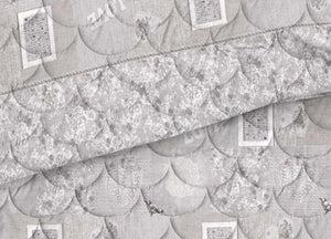 Trapunta Piumone Invernale Linea Pensieri Delicati Dis. Romantic Shabby Grigio - Singolo - Grigio