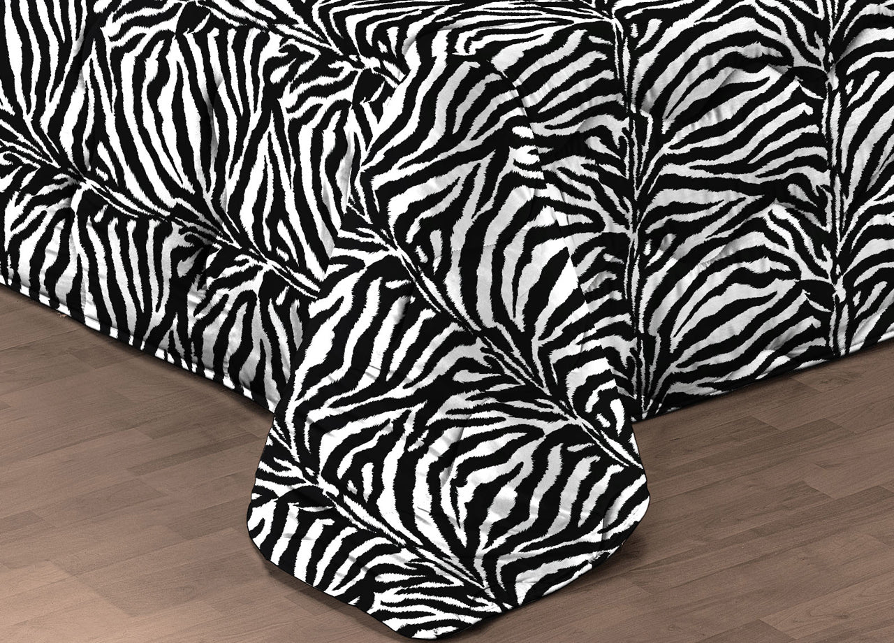 Trapunta Piumone Letto Invernale Imbottita 300gr Microfibra Scaldanotti Zebrato - Piazza E Mezza - Zebrato