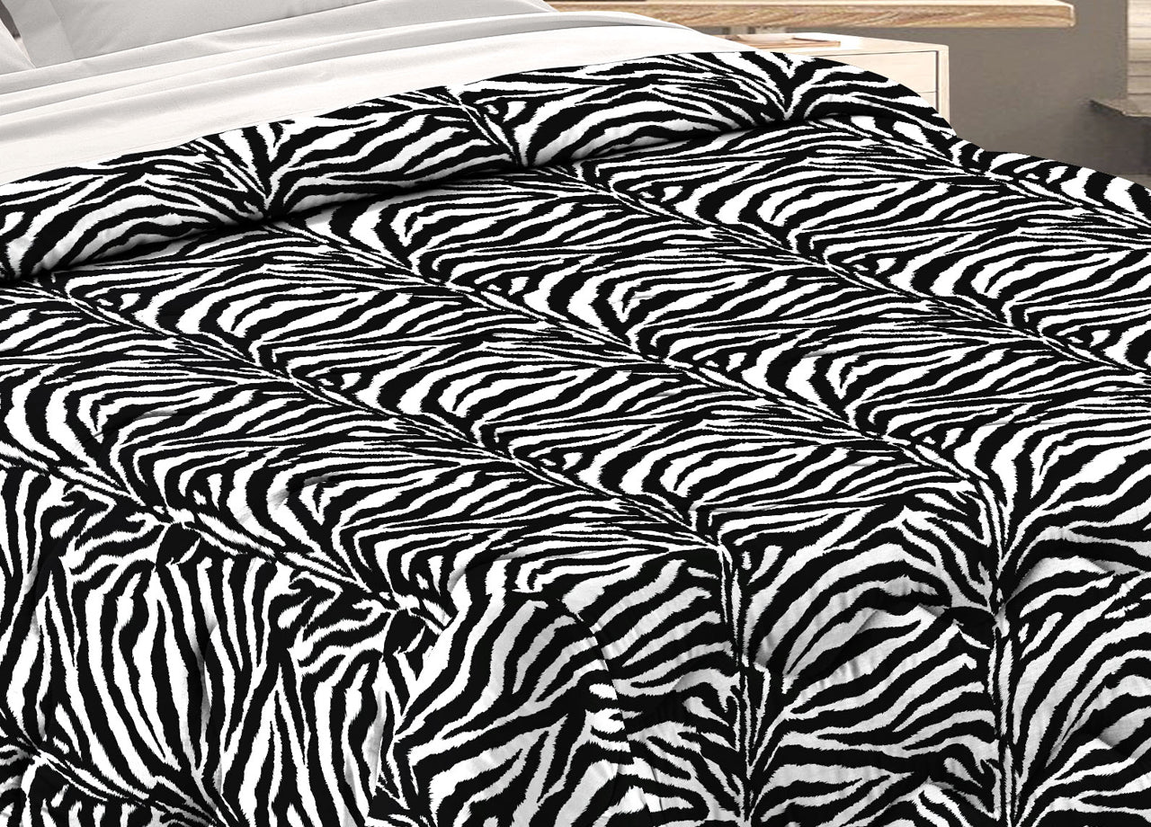 Trapunta Piumone Letto Invernale Imbottita 300gr Microfibra Scaldanotti Zebrato - Piazza E Mezza - Zebrato