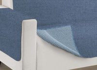 Copridivano Antiscivolo In Tinta Unita Modello O.B. - 3 Posti - Blu