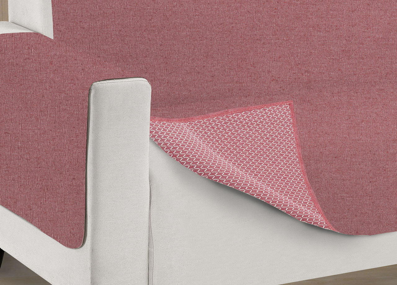 Copridivano Antiscivolo In Tinta Unita Modello O.B. - 2 Posti - Bordeaux