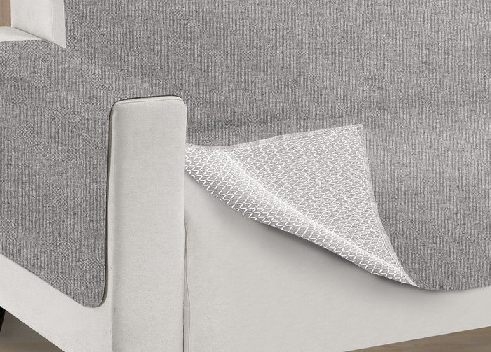 Copridivano Antiscivolo In Tinta Unita Modello O.B. - 3 Posti - Grigio