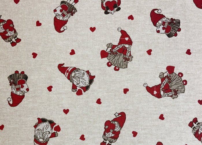 Tovaglia Natalizia Salotto/Cucina Tessuto Miros Made In Italy Disegno Mini Gnomi - 140x360 - Mini Gnomi