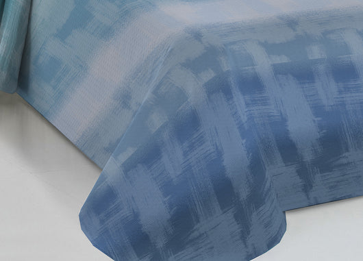 Copriletto Piquet Primavera Estate 100% Cotone Disegno Arcobaleno - Singolo - Blu