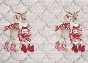 Trapunta Piumone Invernale Linea Pensieri Delicati Disegno Renna Rosso - Singolo - Rosso