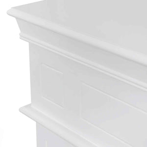 Cambridge - Camino a bioetanolo da terra in legno 110x37xH102 cm, colore bianco