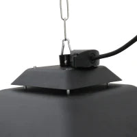 Lampada Riscaldante per Esterni con Luce LED, Potenza 1000/2000W e Telecomando, 43x43x25cm, Nero