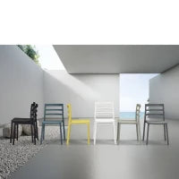PAZZO DESIGN Sedia Luca set da 4 sedie Grigio in Polipropilene
