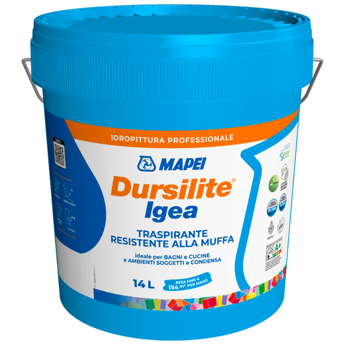 Idropittura traspirante resistente alla muffa dursilite igea *** formato 4 lt, confezione 1