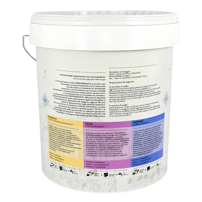 Idropittura acrilica ultraopaca superlavabile idromat performance ioni argento *** formato 4 lt, confezione 1