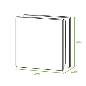 Vetromattone effetto ondulato diffusione luce modello pure 190 x 190 x 80 mm *** colore- turchese, confezione 1