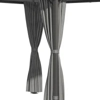 Gazebo da Giardino con Struttura in Alluminio, Tetto in Policarbonato, Impermeabile UV 60+, Pareti laterali 3 x 3 m, Grigio Scuro