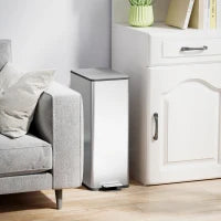 Bidone della spazzatura da cucina 20L, in acciaio inossidabile con coperchio a chiusura morbida, compatto con secchio interno rimovibile