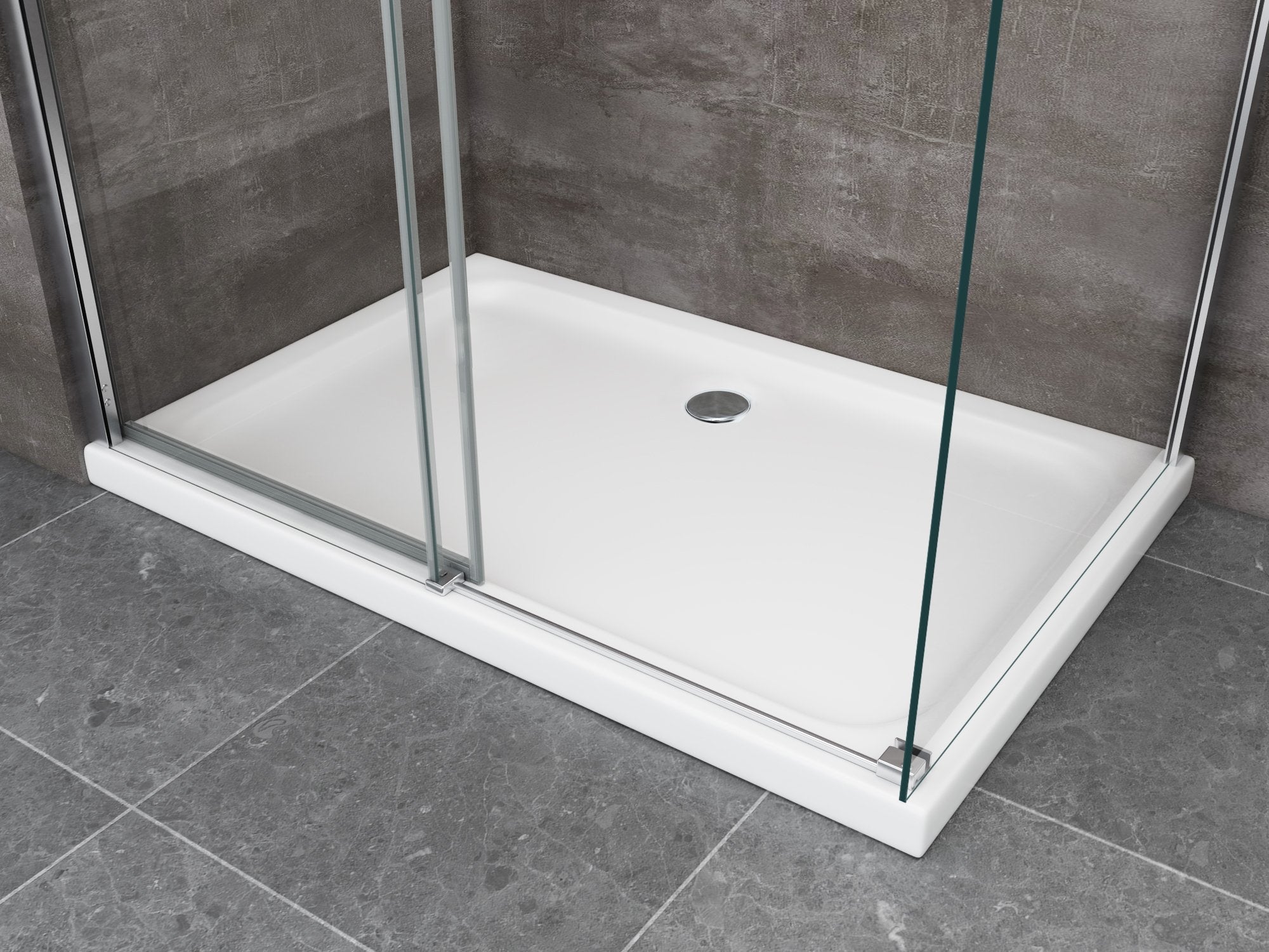 Box doccia 8 MM a 2 lati parete fissa laterale + porta scorrevole reversibile altezza 190 cm 80x130 