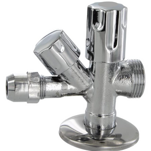 Rubinetto filtro doppio uso ottone cromato combinato attacco lavatrice 1/2 x 3/4